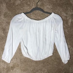 Off-the-Shoulder White Brandy Melville Crop Top